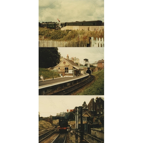 142 - Railway. Ex Southern Railway locomotives in BR days and stations on the ISLE OF WIGHT. Approx. 60, c... 