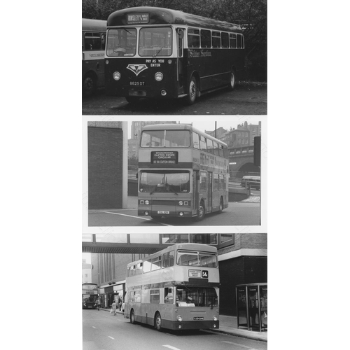 157 - Approx. 200 postcard size black & white and a few colour prints.
A good selection of Bus types and o... 