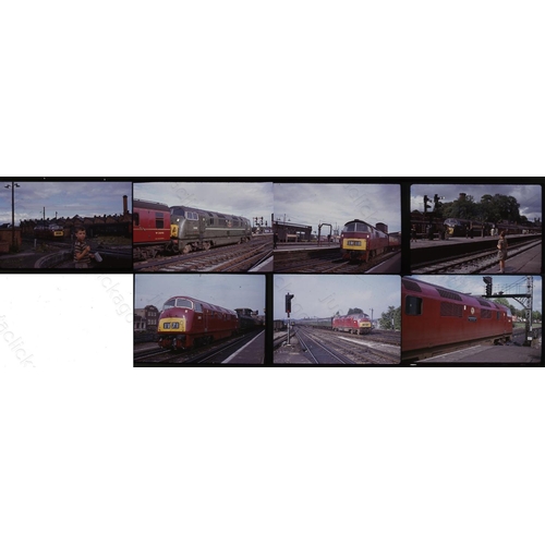 188 - Railway. Modern Traction. Just 7 x 35mm original Kodak colour slides featuring maroon 