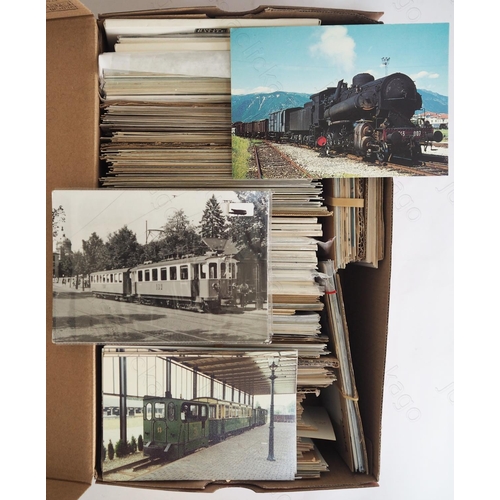 212 - Railway. Overseas Traction. A shoebox full of Approx. 1000+ colour prints (some black and white coll... 