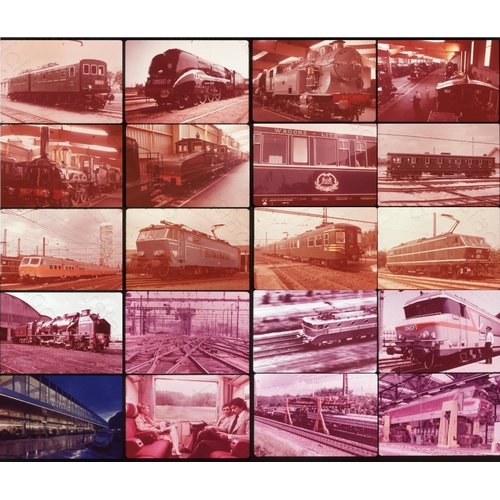 212 - Railway. Overseas Traction. A shoebox full of Approx. 1000+ colour prints (some black and white coll... 