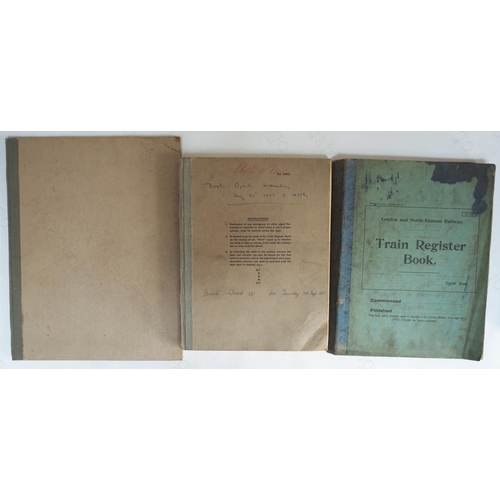 224 - Railway. Paper Railwayana. An original L.N.E.R. signal box train register book. Start date Wed. 17th... 