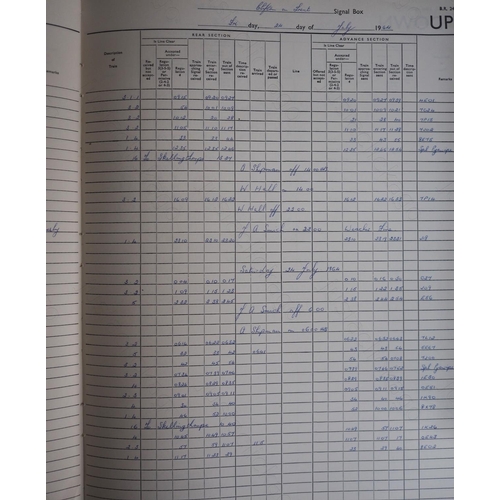 224 - Railway. Paper Railwayana. An original L.N.E.R. signal box train register book. Start date Wed. 17th... 