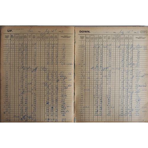 224 - Railway. Paper Railwayana. An original L.N.E.R. signal box train register book. Start date Wed. 17th... 