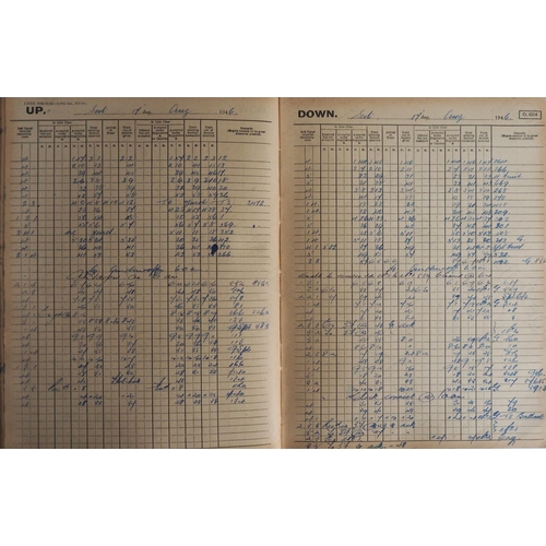 224 - Railway. Paper Railwayana. An original L.N.E.R. signal box train register book. Start date Wed. 17th... 