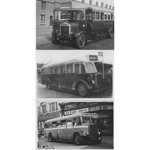 242 - U.K. Bus. Approx. 100, black and white, postcard sized prints from a variety of sources. Sources inc... 