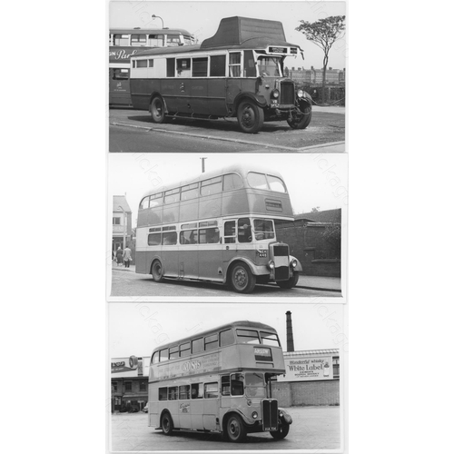 242 - U.K. Bus. Approx. 100, black and white, postcard sized prints from a variety of sources. Sources inc... 