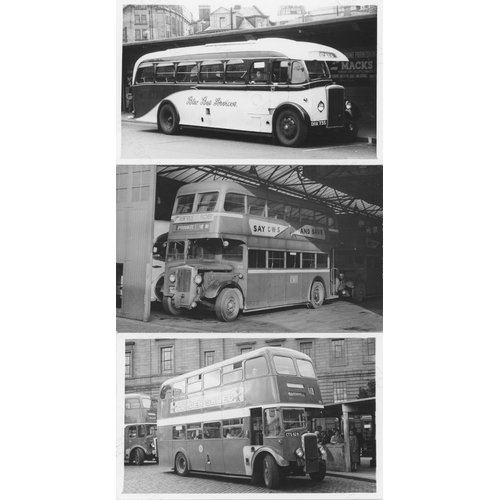 242 - U.K. Bus. Approx. 100, black and white, postcard sized prints from a variety of sources. Sources inc... 