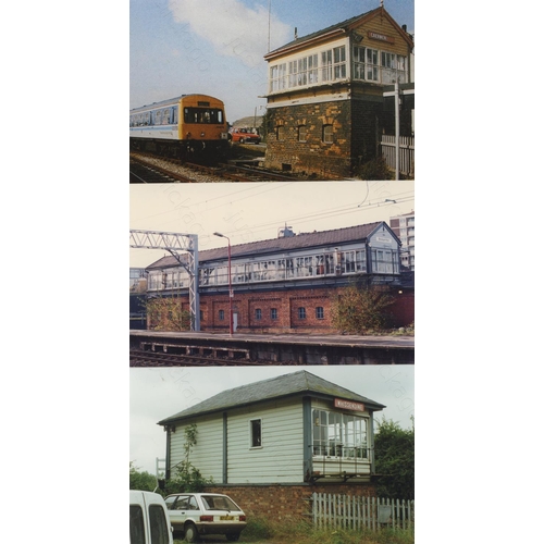 244 - Railway. Infrastructure - signal boxes and some signals. Approx. 100, black and white and colour, po... 