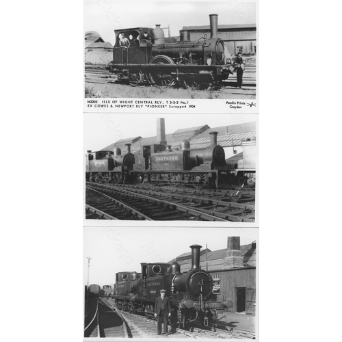 269 - Railway. ISLE OF WIGHT. Approx. 50, black and white postcard sized photographs, featuring Isle of Wi... 