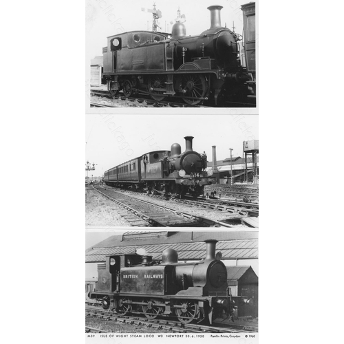 269 - Railway. ISLE OF WIGHT. Approx. 50, black and white postcard sized photographs, featuring Isle of Wi... 