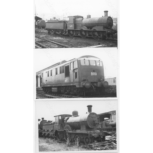 270 - Railway. IRELAND. Approx. 100, black and white postcard sized photographs, featuring Irish steam and... 