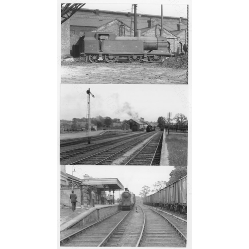 270 - Railway. IRELAND. Approx. 100, black and white postcard sized photographs, featuring Irish steam and... 