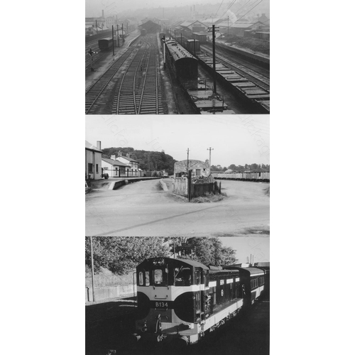 270 - Railway. IRELAND. Approx. 100, black and white postcard sized photographs, featuring Irish steam and... 