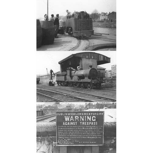 270 - Railway. IRELAND. Approx. 100, black and white postcard sized photographs, featuring Irish steam and... 