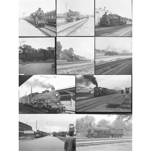 278 - Railway. Overseas Traction. Europe. Approx. 50, black and white, individual negatives, in assorted s... 