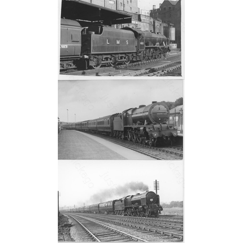 307 - Railway. Ex LMS / BR Steam. Approx. 100, black and white postcard size prints housed in a looseleaf ... 