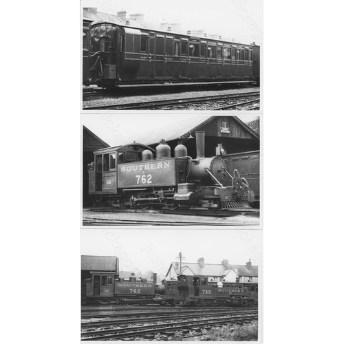 333 - Railway. A box of approx.  420, black and white prints and postcards, featuring ex-Southern Railway ... 