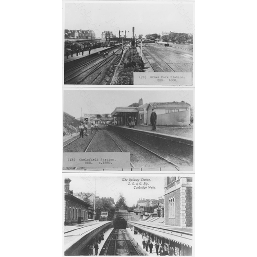 333 - Railway. A box of approx.  420, black and white prints and postcards, featuring ex-Southern Railway ... 