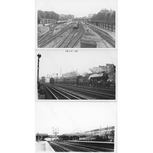 334 - Railway. A box of approx. 335 black and white prints and postcards, featuring ex Southern Railway lo... 