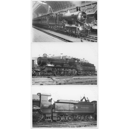 372 - Railway. ex GWR Steam. A fine collection of approx. 100 black and white, postcard size prints of ear... 