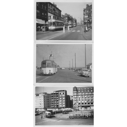 385 - Trams. UK and Europe. A selection of approx. 58 original black and white darkroom prints. The prints... 