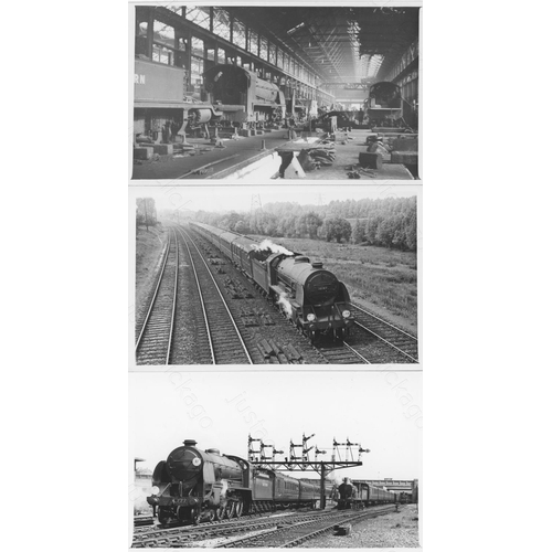 386 - Railway. Ex Southern/BR Steam. A fine collection of 100+ black and white, postcard size prints of ex... 