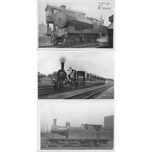 387 - Railway. Pre-Grouping Steam. A fine collection of approx. 100, black and white, postcard size prints... 