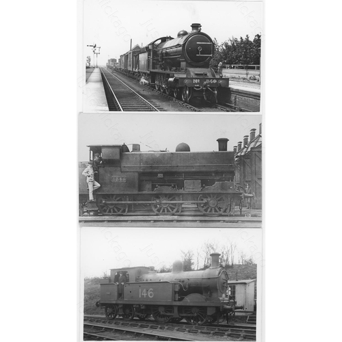 387 - Railway. Pre-Grouping Steam. A fine collection of approx. 100, black and white, postcard size prints... 