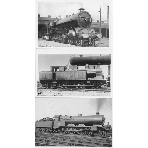 387 - Railway. Pre-Grouping Steam. A fine collection of approx. 100, black and white, postcard size prints... 