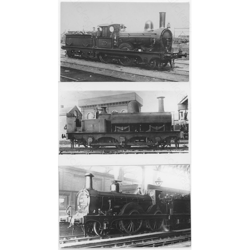 387 - Railway. Pre-Grouping Steam. A fine collection of approx. 100, black and white, postcard size prints... 