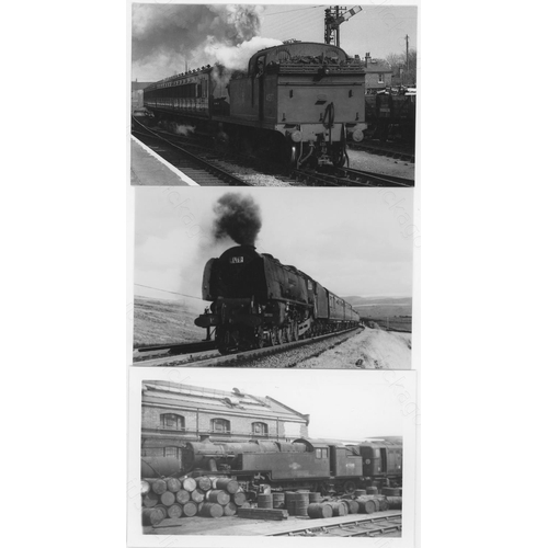 388 - Railway. Ex LMS/BR Steam. A fine collection of approx.100, black and white, postcard size prints of ... 