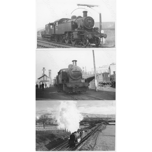 388 - Railway. Ex LMS/BR Steam. A fine collection of approx.100, black and white, postcard size prints of ... 