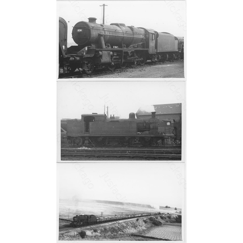 388 - Railway. Ex LMS/BR Steam. A fine collection of approx.100, black and white, postcard size prints of ... 