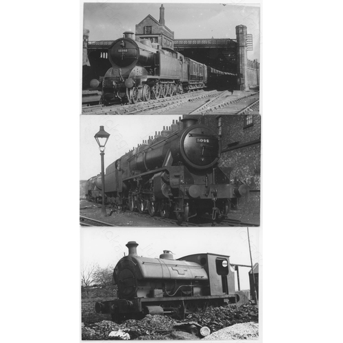 389 - Railway. Ex LMS/BR Steam. A good collection of approx.100, black and white, postcard size prints of ... 