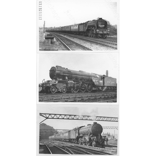 390 - Railway. Ex LNER/BR Steam. A good collection of approx. 100, black and white, postcard size prints o... 