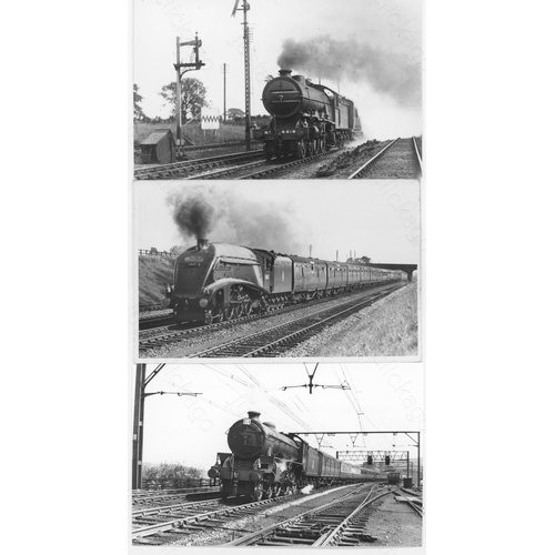 390 - Railway. Ex LNER/BR Steam. A good collection of approx. 100, black and white, postcard size prints o... 