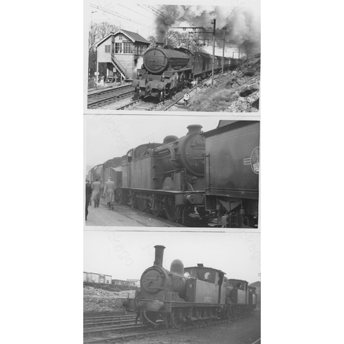 390 - Railway. Ex LNER/BR Steam. A good collection of approx. 100, black and white, postcard size prints o... 