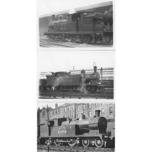 390 - Railway. Ex LNER/BR Steam. A good collection of approx. 100, black and white, postcard size prints o... 