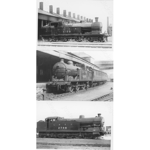 392 - Railway. Ex LNER/BR Steam. A good collection of approx. 100, black and white, postcard size prints o... 