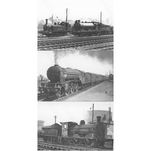 392 - Railway. Ex LNER/BR Steam. A good collection of approx. 100, black and white, postcard size prints o... 