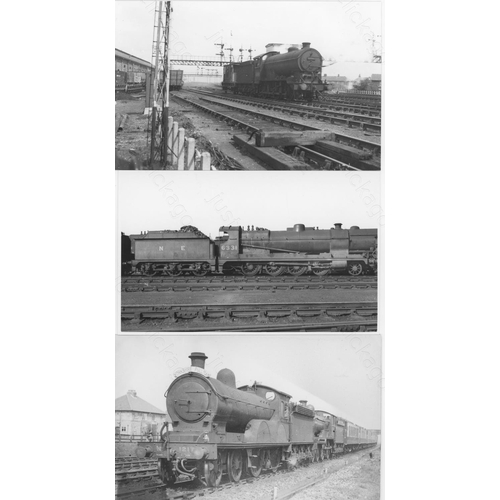 392 - Railway. Ex LNER/BR Steam. A good collection of approx. 100, black and white, postcard size prints o... 