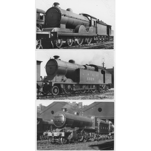 392 - Railway. Ex LNER/BR Steam. A good collection of approx. 100, black and white, postcard size prints o... 