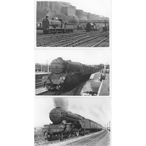 392 - Railway. Ex LNER/BR Steam. A good collection of approx. 100, black and white, postcard size prints o... 