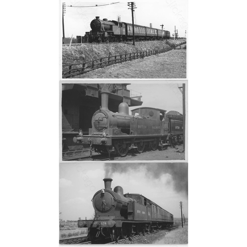 393 - Railway. Ex LNER/BR Steam. A good collection of approx. 100, black and white, postcard size prints o... 