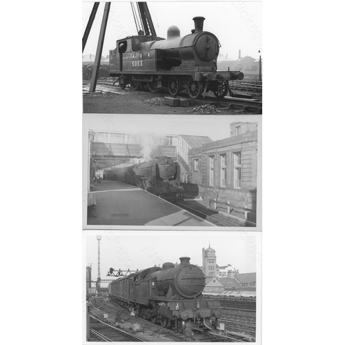 393 - Railway. Ex LNER/BR Steam. A good collection of approx. 100, black and white, postcard size prints o... 