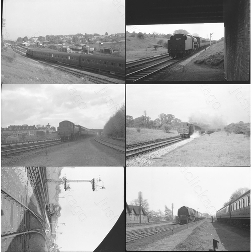 41 - Railway. A small collection of 12 larger format (6cm x 9cm) black and white negatives. Featuring BR ... 