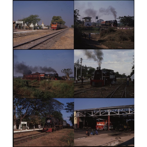 415 - Railway. Overseas Traction - BURMA & CHINA. A good quality selection of Burma (54 slides) and China ... 