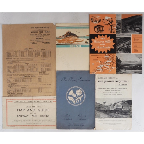 48 - Paper Railwayana. 
1. Descriptive Map and guide of the Liverpool Overhead Railway and Docks. Folded ...