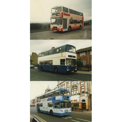 71 - U.K. Bus. Approx. 250 colour prints, postcard size, featuring working  buses and preserved buses at ... 